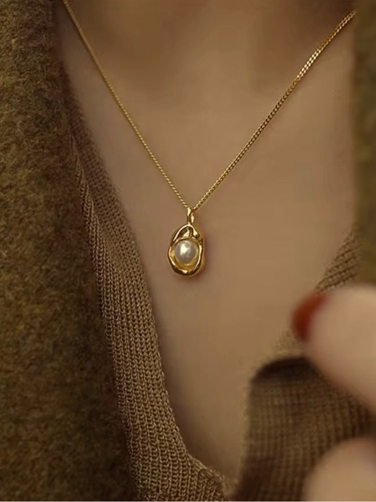 The Unbranded Brand Jewelry - 18K Gold Simplicity Retro Pea
Pearl Gold waterproof